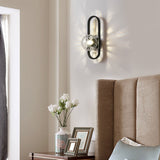 Modern Elliptical Iron Wall Sconce with Creative Glass Shade for Living Room and Bathroom Vanity Lighting