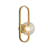 Modern Elliptical Iron Wall Sconce with Creative Glass Shade for Living Room and Bathroom Vanity Lighting