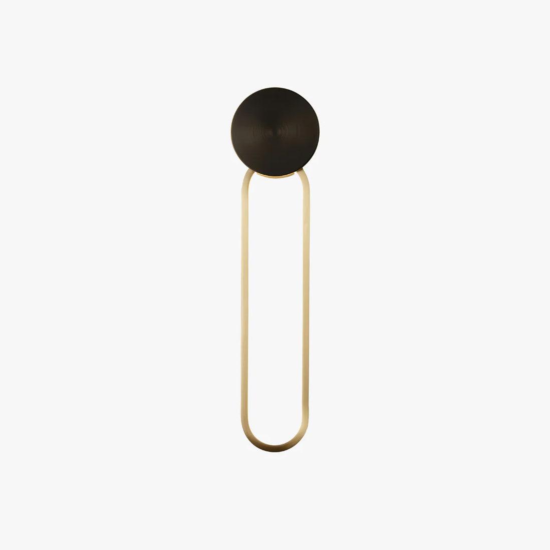 Modern Elliptical LED Wall Sconce Brass and Acrylic Minimalist Lighting Fixture for Interior Decor