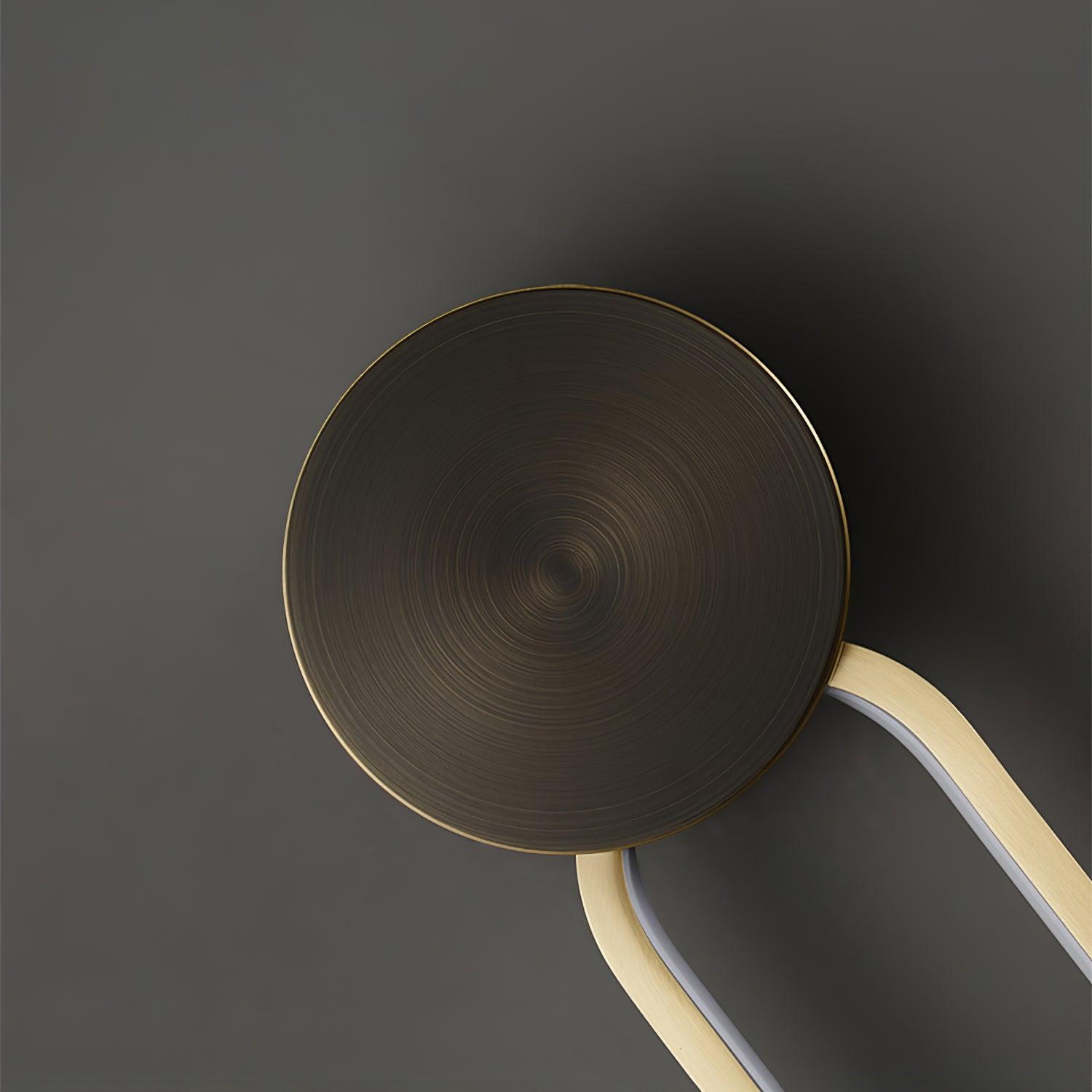 Modern Elliptical LED Wall Sconce Brass and Acrylic Minimalist Lighting Fixture for Interior Decor