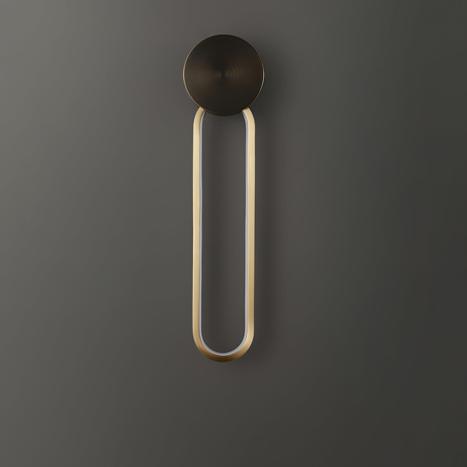 Modern Elliptical LED Wall Sconce Brass and Acrylic Minimalist Lighting Fixture for Interior Decor