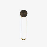 Modern Elliptical LED Wall Sconce Brass and Acrylic Minimalist Lighting Fixture for Interior Decor