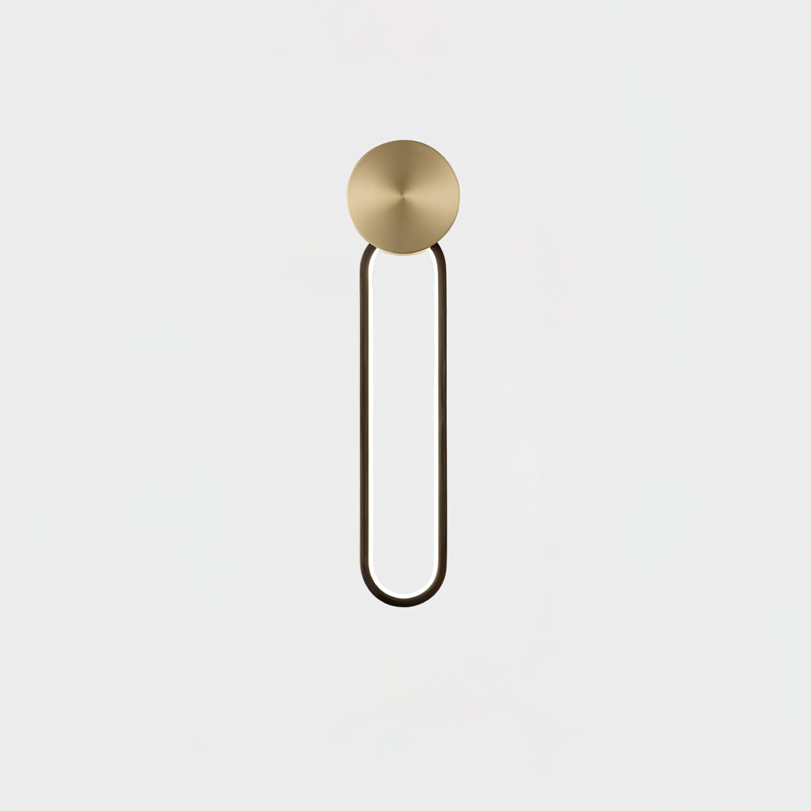 Modern Elliptical LED Wall Sconce Brass and Acrylic Minimalist Lighting Fixture for Interior Decor