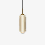 Modern Elma Linear Glass Cylinder LED Pendant Lighting Gold Finished Hanging Ceiling Lamp for Dining Room