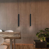 Modern Elongated Cylinder LED Pendant Light Slim Tube Hanging Ceiling Lamp for Kitchen Island