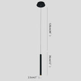 Modern Elongated Cylinder LED Pendant Light Slim Tube Hanging Ceiling Lamp for Kitchen Island