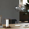 Modern Elongated Glass Globe Pendant Light Nordic LED Hanging Ceiling Lamp for Kitchen Island