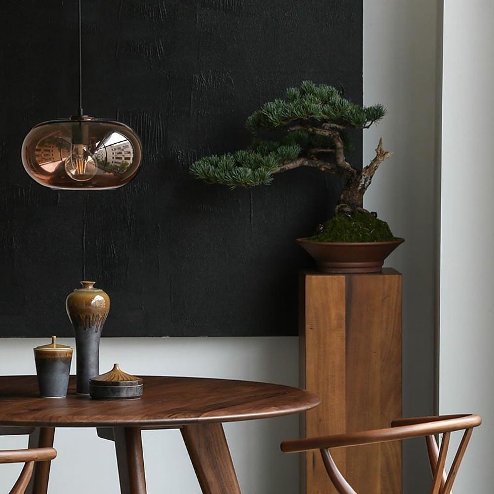 Modern Elongated Glass Globe Pendant Light Nordic LED Hanging Ceiling Lamp for Kitchen Island