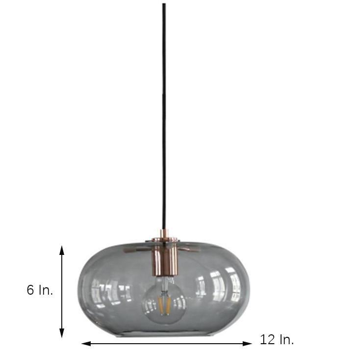 Modern Elongated Glass Globe Pendant Light Nordic LED Hanging Ceiling Lamp for Kitchen Island