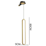 Modern Elongated LED Pendant Light with Adjustable Spotlight for Kitchen Island and Dining Room