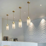 Modern Etruscan Alabaster Pendant Light Luxury Brass Hanging Lamp for Living Room Dining Area