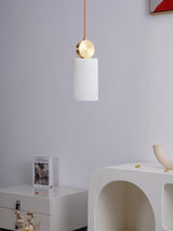 Modern Etruscan Alabaster Pendant Light Luxury Brass Hanging Lamp for Living Room Dining Area