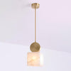 Modern Etruscan Alabaster Pendant Light Luxury Brass Hanging Lamp for Living Room Dining Area