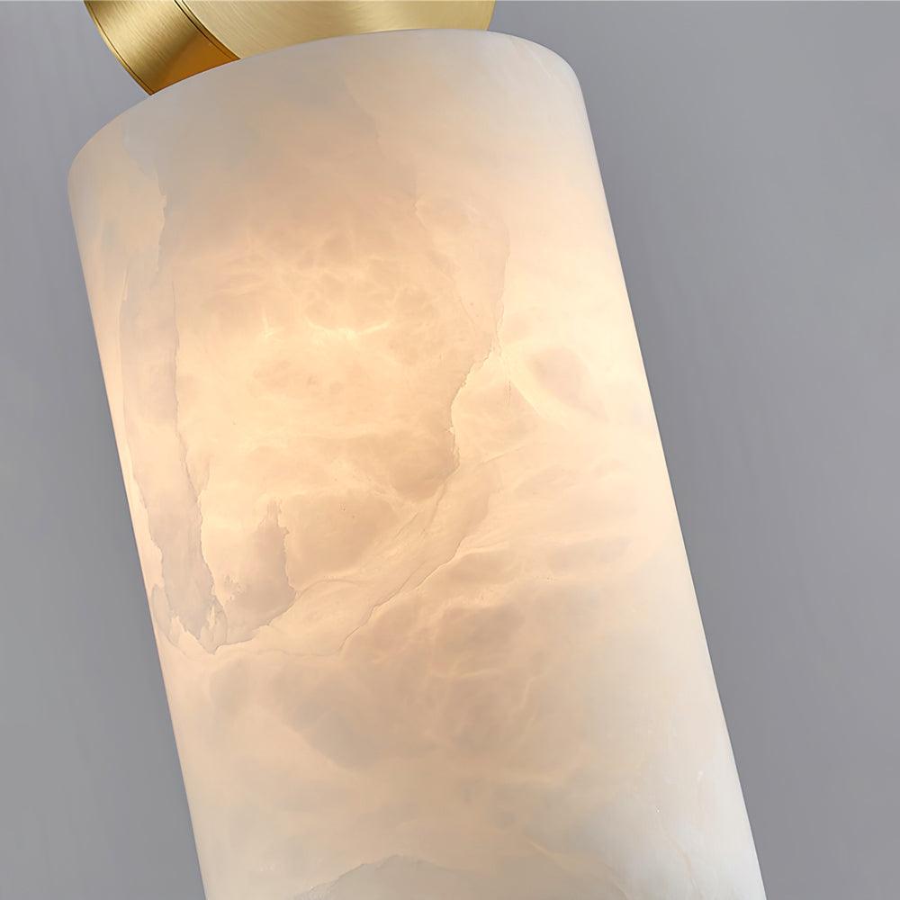 Modern Etruscan Alabaster Pendant Light Luxury Brass Hanging Lamp for Living Room Dining Area