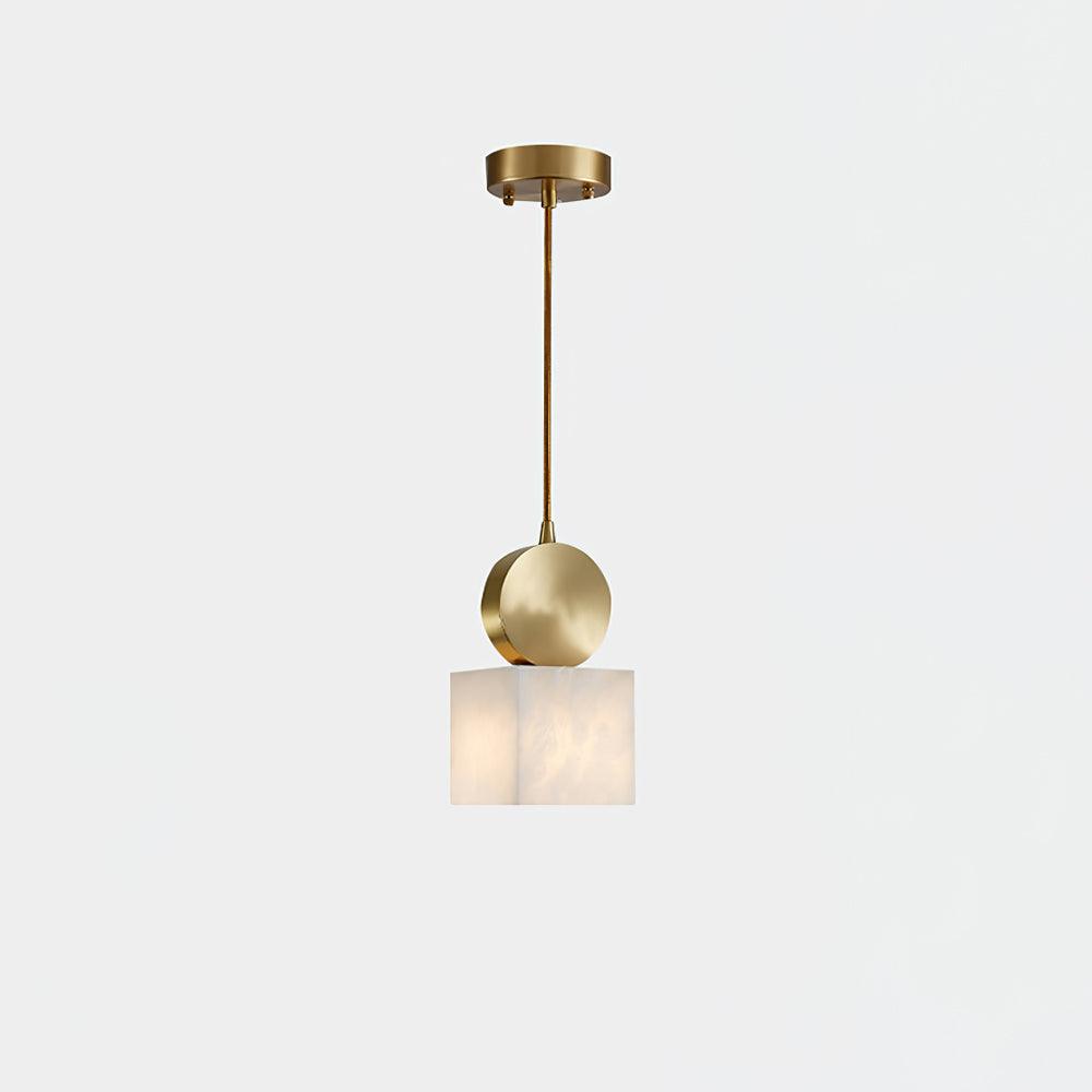 Modern Etruscan Alabaster Pendant Light Luxury Brass Hanging Lamp for Living Room Dining Area