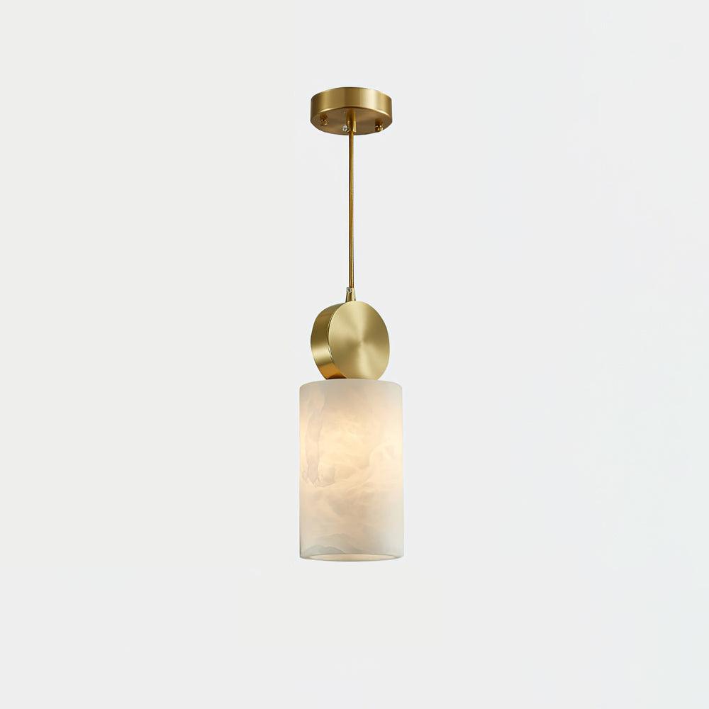 Modern Etruscan Alabaster Pendant Light Luxury Brass Hanging Lamp for Living Room Dining Area