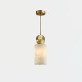 Modern Etruscan Alabaster Pendant Light Luxury Brass Hanging Lamp for Living Room Dining Area