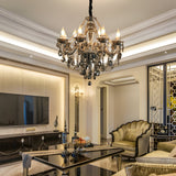 Modern European Glass Crystal Candle Chandelier for Dining Room and Bedroom