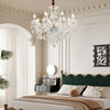 Modern European Glass Crystal Candle Chandelier for Dining Room and Bedroom