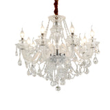 Modern European Glass Crystal Candle Chandelier for Dining Room and Bedroom