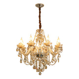 Modern European Glass Crystal Candle Chandelier for Dining Room and Bedroom