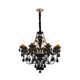 Modern European Glass Crystal Candle Chandelier for Dining Room and Bedroom