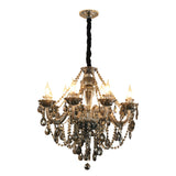 Modern European Glass Crystal Candle Chandelier for Dining Room and Bedroom