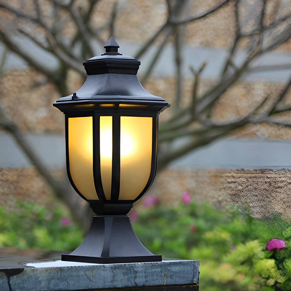 Modern European Outdoor Post Lights Waterproof Aluminum Fence Lamp for Garden and Path Matte Black Finish