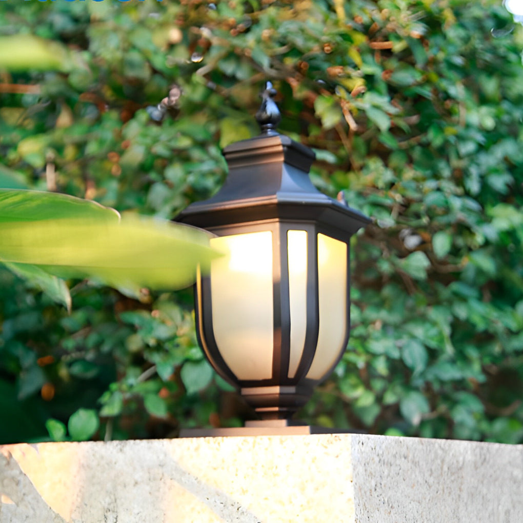 Modern European Outdoor Post Lights Waterproof Aluminum Fence Lamp for Garden and Path Matte Black Finish