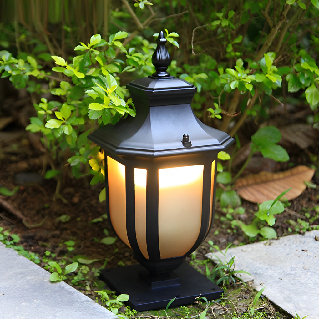 Modern European Outdoor Post Lights Waterproof Aluminum Fence Lamp for Garden and Path Matte Black Finish
