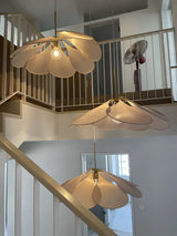 Modern Fabric Floral Petal Pendant Light for Elegant Living Room and Bedroom Lighting