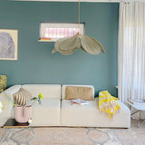 Modern Fabric Floral Petal Pendant Light for Elegant Living Room and Bedroom Lighting