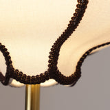 Modern Fabric Lantern Houselight Pendant Lamp with Walnut Wood Trim and White Shade