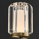 Modern Faceted Acrylic Wall Sconce Black Aluminum LED Arm Light for Bedroom Living Room