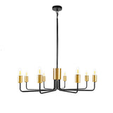 Modern Farmhouse 8 Light Sputnik Chandelier Black and Gold Industrial Ceiling Fixture for Dining Room