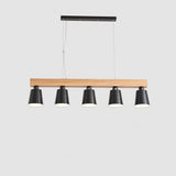 Modern Farmhouse Wood Bamboo Metal Row Pendant Light for Kitchen Island and Dining Room
