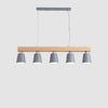 Modern Farmhouse Wood Bamboo Metal Row Pendant Light for Kitchen Island and Dining Room