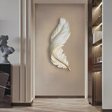 Modern Feather Design LED Wall Lamp with Remote Control and USB Power for Elegant Home Decor