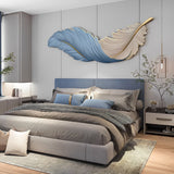 Modern Feather Design LED Wall Lamp with Remote Control and USB Power for Elegant Home Decor