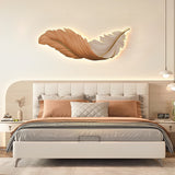 Modern Feather Design LED Wall Lamp with Remote Control and USB Power for Elegant Home Decor