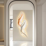 Modern Feather LED Decorative Wall Painting with USB Power and Remote Control