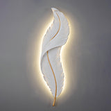 Modern Feather Resin Wall Sconce LED Lighting for Elegant Bedroom and Hallway Decor