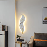 Modern Feather Resin Wall Sconce LED Lighting for Elegant Bedroom and Hallway Decor