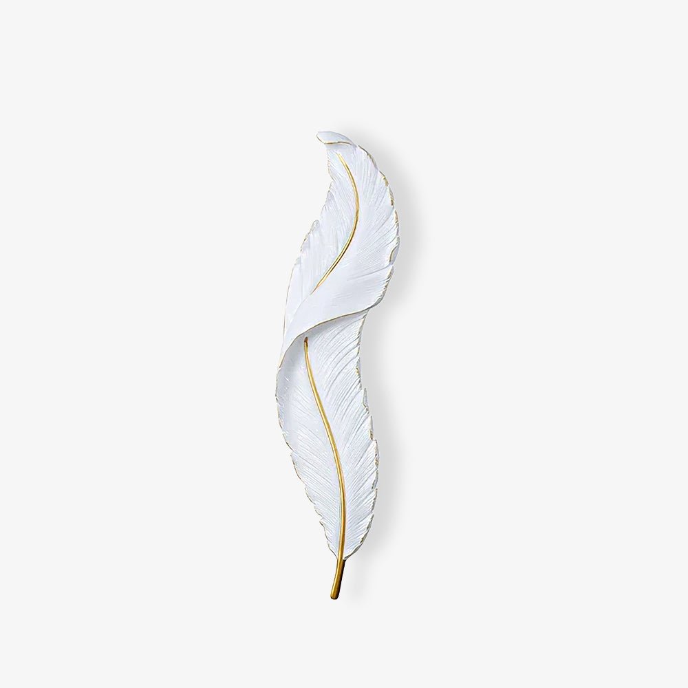 Modern Feather Resin Wall Sconce LED Lighting for Elegant Bedroom and Hallway Decor