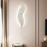 Modern Feather Resin Wall Sconce LED Lighting for Elegant Bedroom and Hallway Decor