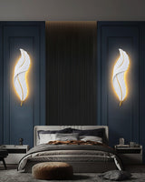 Modern Feather Resin Wall Sconce LED Lighting for Elegant Bedroom and Hallway Decor