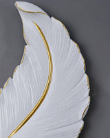 Modern Feather Resin Wall Sconce LED Lighting for Elegant Bedroom and Hallway Decor
