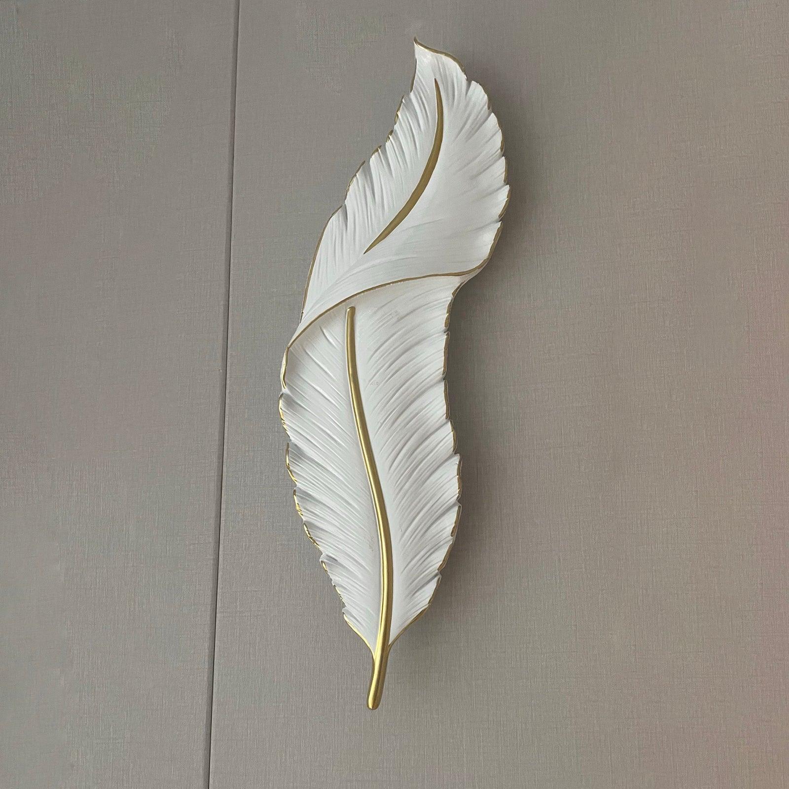 Modern Feather Resin Wall Sconce LED Lighting for Elegant Bedroom and Hallway Decor