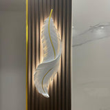 Modern Feather Resin Wall Sconce LED Lighting for Elegant Bedroom and Hallway Decor