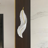 Modern Feather Resin Wall Sconce LED Lighting for Elegant Bedroom and Hallway Decor